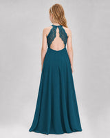 Teal A-line Junior Bridesmaid Dresses Back