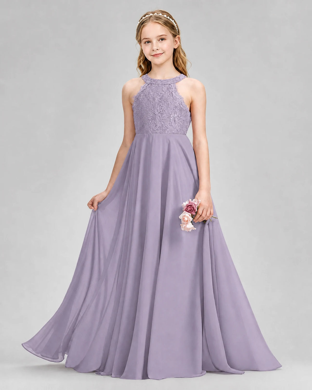 Wisteria A-line Junior Bridesmaid Dresses Front