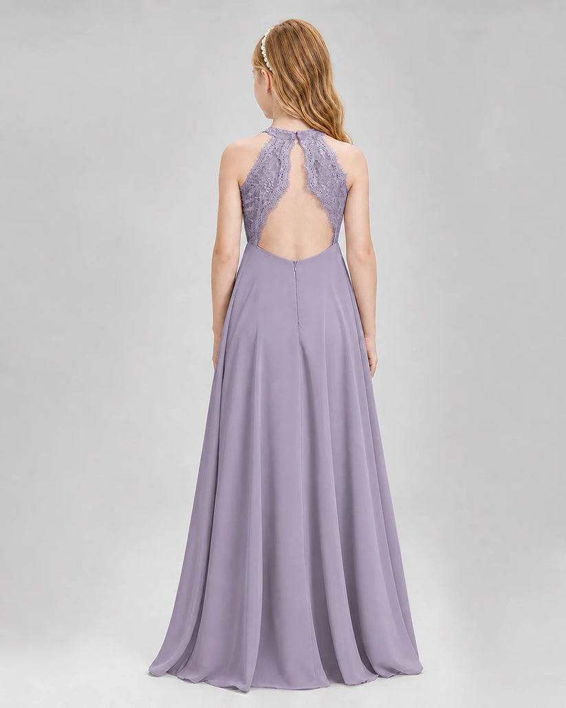 Wisteria A-line Junior Bridesmaid Dresses Back