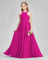 Hot Pink A-line Junior Bridesmaid Dresses Front