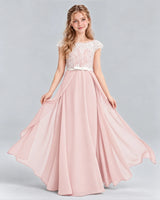 Blush Pink A-line Junior Bridesmaid Dress Front
