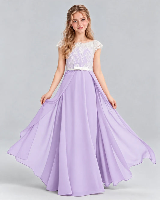 Lilac A-line Junior Bridesmaid Dress Front