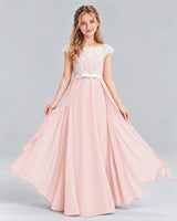 Pink A-line Junior Bridesmaid Dress Front