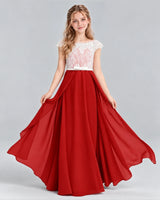 Red A-line Junior Bridesmaid Dress Front