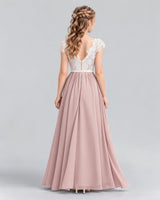 Dusty Rose A-line Junior Bridesmaid Dress Back [Shared]