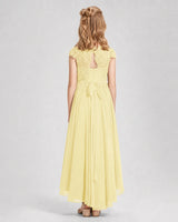 Daffodil Chiffon A-line Junior Bridesmaid Dress Back View