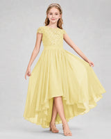 Daffodil Chiffon A-line Junior Bridesmaid Dress Front View