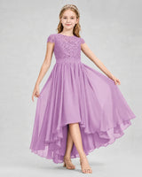 Lilac Chiffon A-line Junior Bridesmaid Dress Front View