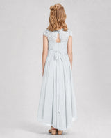 Mist Chiffon A-line Junior Bridesmaid Dress Back View