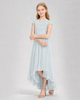 Mist Chiffon A-line Junior Bridesmaid Dress Front View