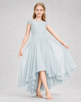 Mist Chiffon A-line Junior Bridesmaid Dress Front View