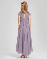 Wisteria Chiffon A-line Junior Bridesmaid Dress Back View