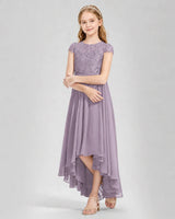 Wisteria Chiffon A-line Junior Bridesmaid Dress Front View
