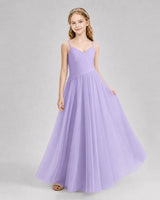 Lilac Chiffon A-line Junior Bridesmaid Dress Front View