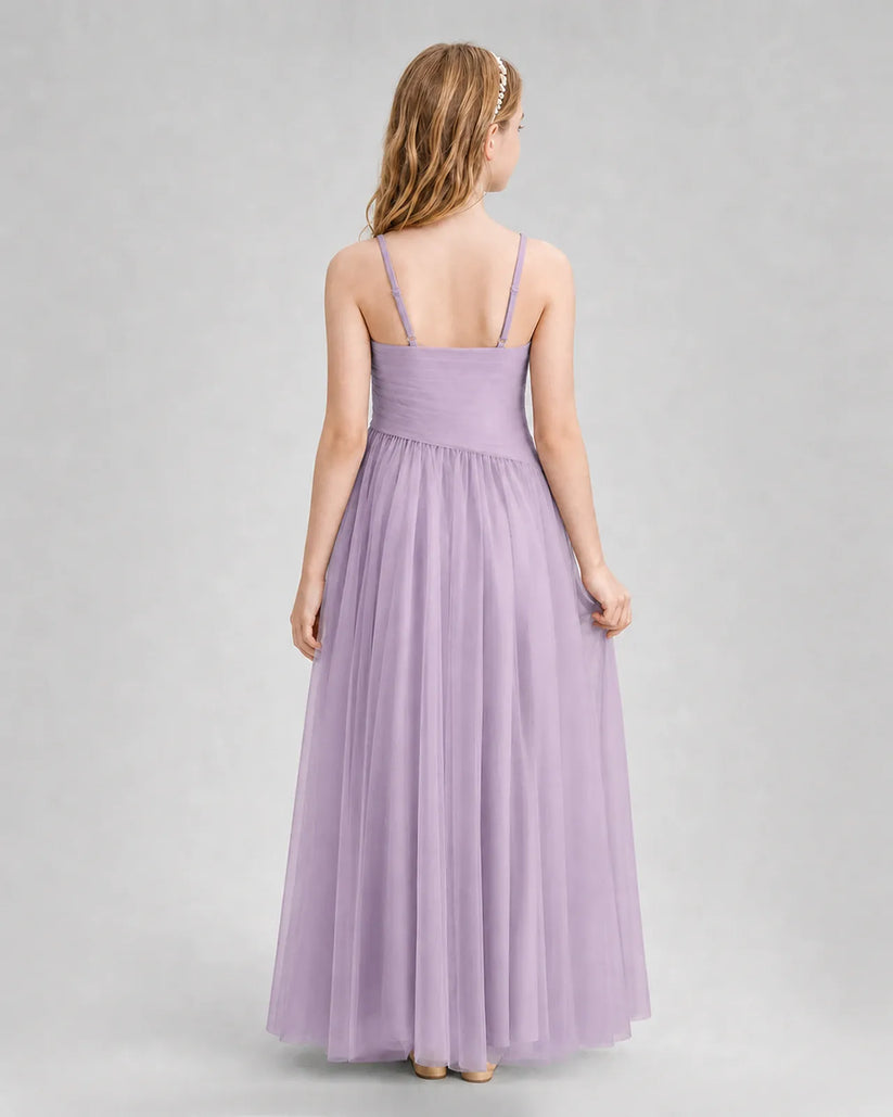 Wisteria Chiffon A-line Junior Bridesmaid Dress Back View