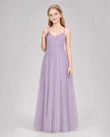 Wisteria Tulle A-line Junior Bridesmaid Dress Front View