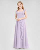 Lavender Chiffon A-line Junior Bridesmaid Dress Front View