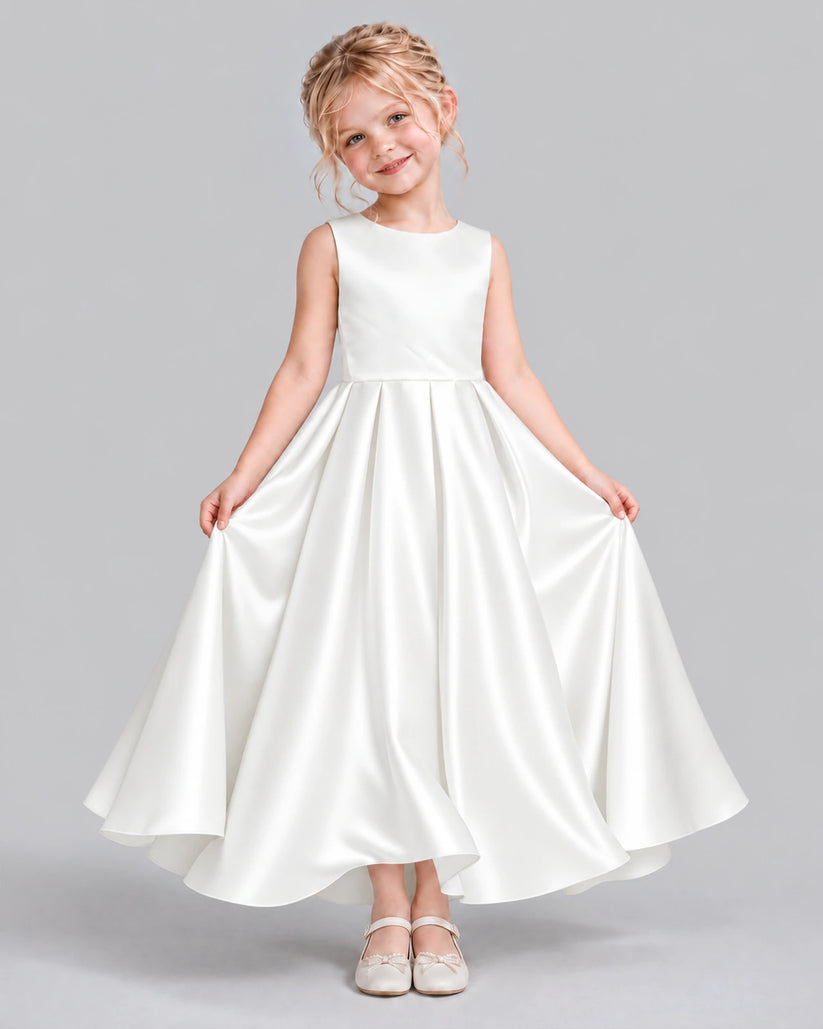 Ivory Ball Gown Flower Girl Dress Front