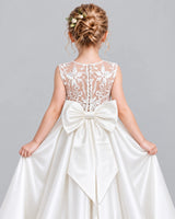 White Ball Gown Flower Girl Dress Back_Detail [Shared]