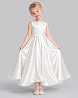 White Ball Gown Flower Girl Dress Front
