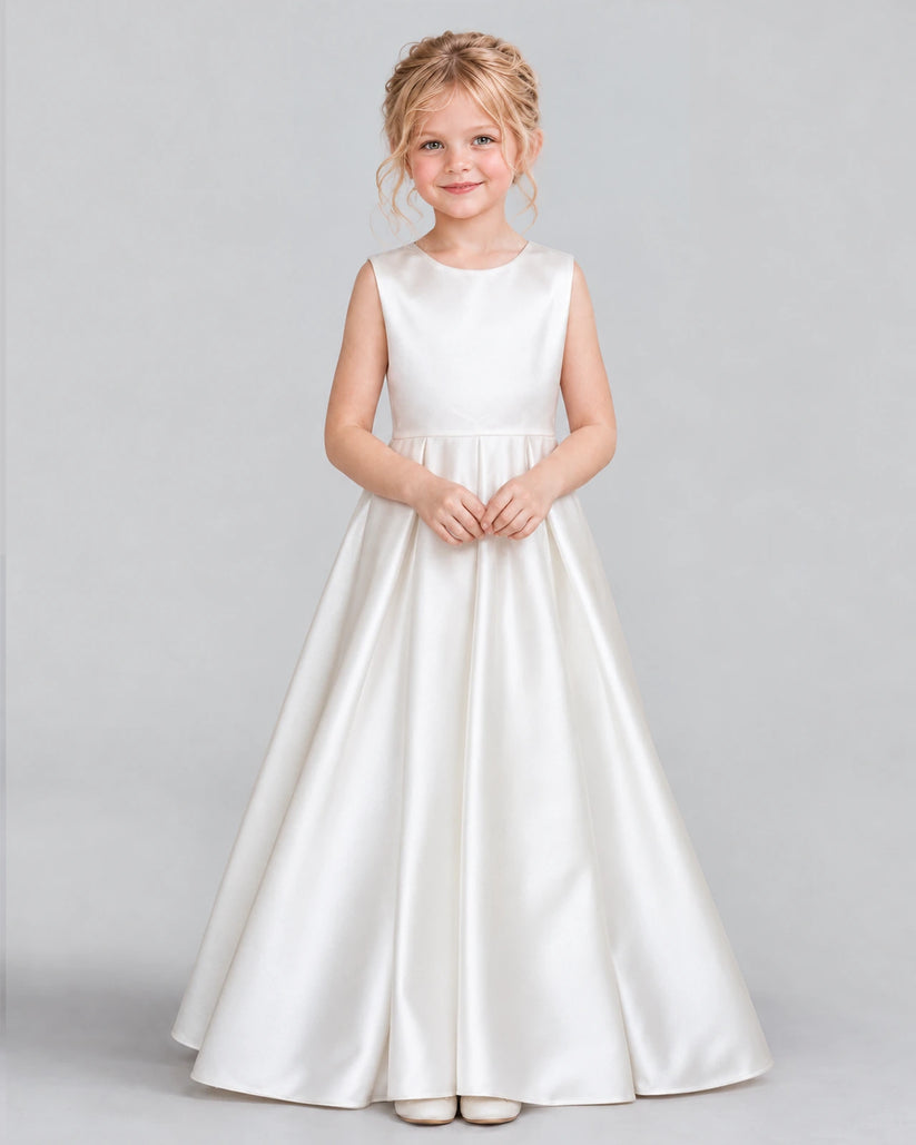 White Ball Gown Flower Girl Dress Pose [Shared]