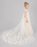 Champagne Tulle A-line Flower Girl Dress Side View