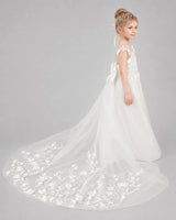 Ivory Tulle A-line Flower Girl Dress Side View