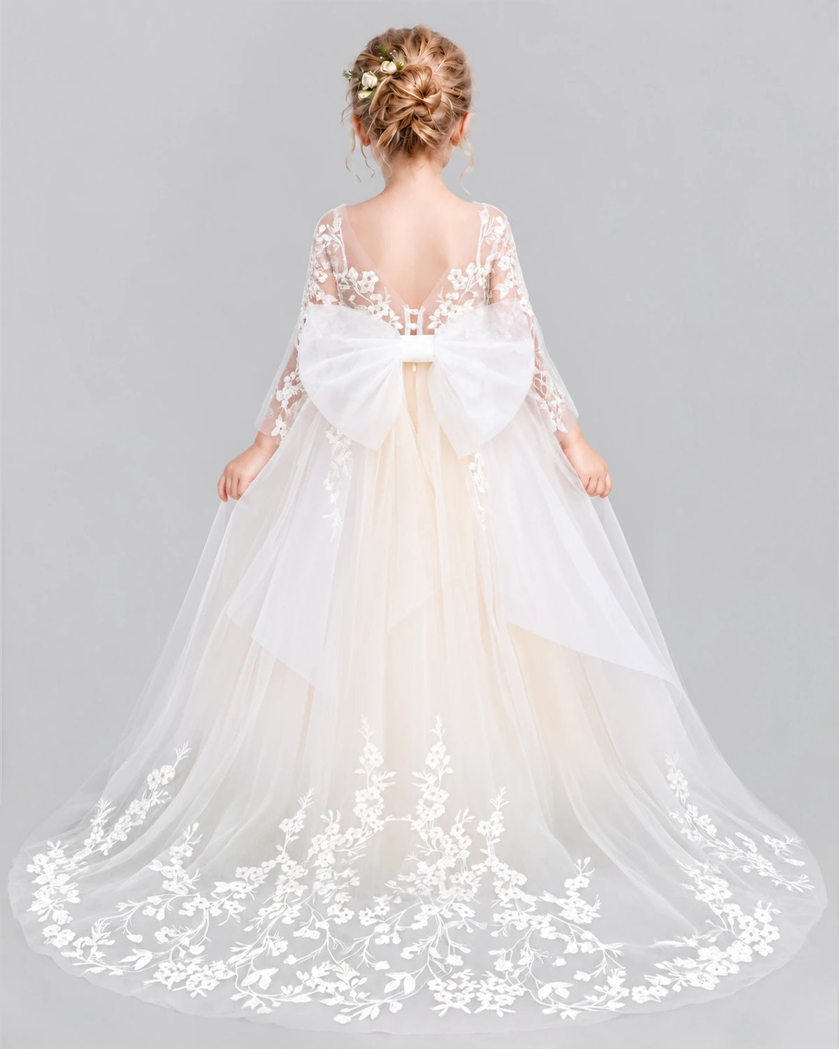 Ivory Ball Gown First Communion Dress Back [Shared]