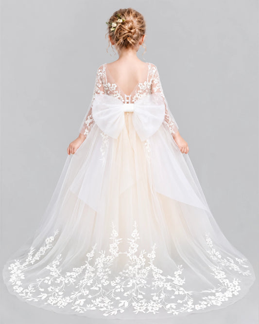 Ivory Ball Gown First Communion Dress Back [Shared]