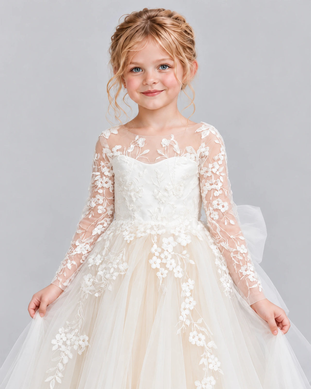Ivory Ball Gown First Communion Dress Detail [Shared]