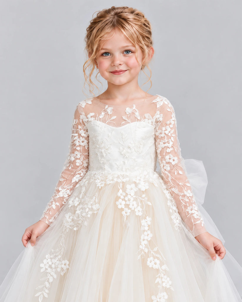 Ivory Ball Gown First Communion Dress Detail [Shared]