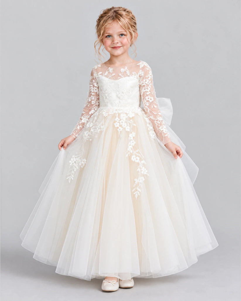 Ivory Ball Gown First Communion Dress Front
