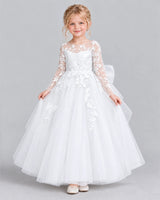 White Ball Gown First Communion Dress Front