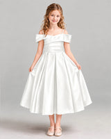Ivory A-line Junior Bridesmaid Dress Front