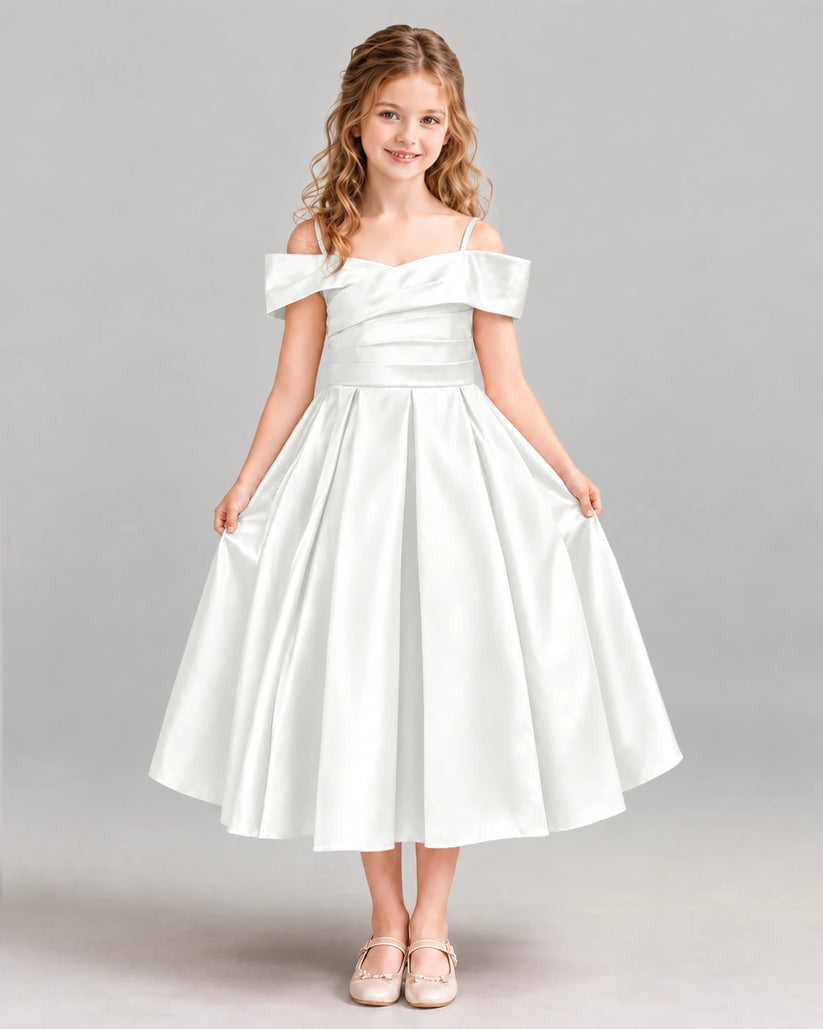 Ivory A-line Junior Bridesmaid Dress Front