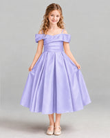 Lavender A-line Junior Bridesmaid Dress Front
