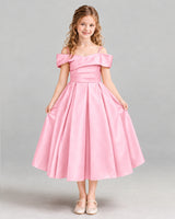 Pink A-line Junior Bridesmaid Dress Front