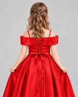 Red A-line Junior Bridesmaid Dress Back_Detail [Shared]