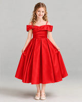 Red A-line Junior Bridesmaid Dress Front