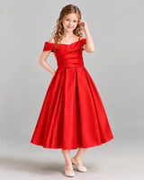 Red A-line Junior Bridesmaid Dress Pose [Shared]