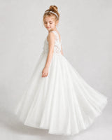 Ivory Tulle A-line First Communion Dress Side View