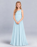 Baby Blue A-line Junior Bridesmaid Dress Front