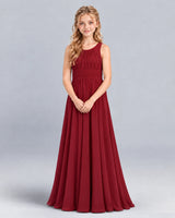 Burgundy A-line Junior Bridesmaid Dress Front
