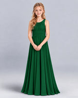 Dark Green A-line Junior Bridesmaid Dress Front