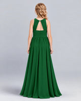 Emerald Green A-line Junior Bridesmaid Dress Back [Shared]