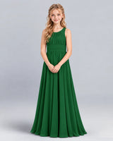 Emerald Green A-line Junior Bridesmaid Dress Front