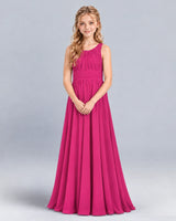 Hot Pink A-line Junior Bridesmaid Dress Front