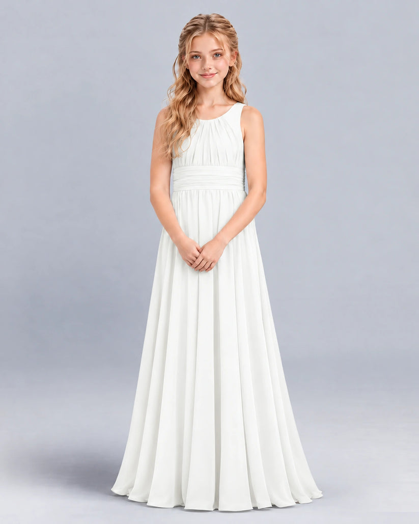 Ivory A-line Junior Bridesmaid Dress Front