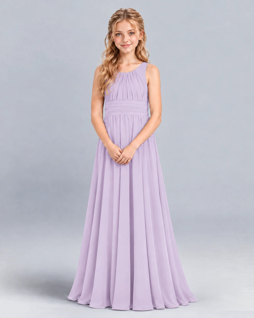 Lavender A-line Junior Bridesmaid Dress Front