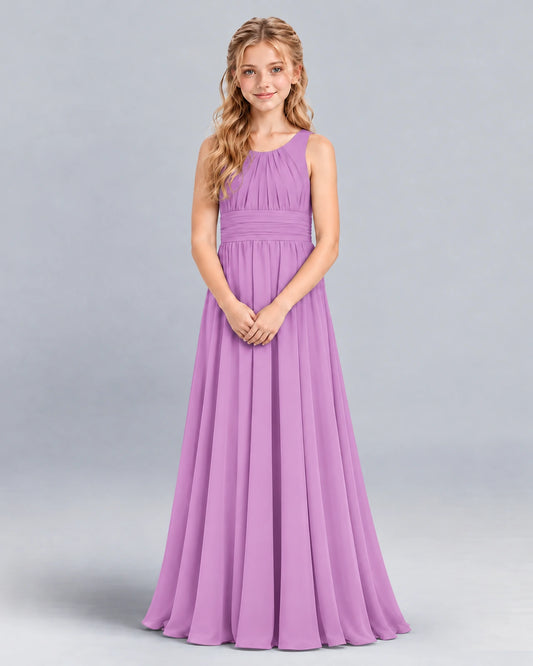 Lilac A-line Junior Bridesmaid Dress Front